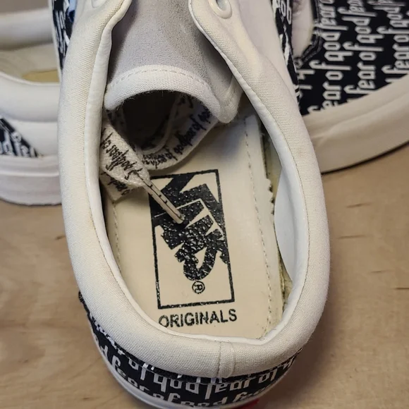 Vans Era X Fear Of God 95 Black White Canvas Shoes - Picture 10 of 14